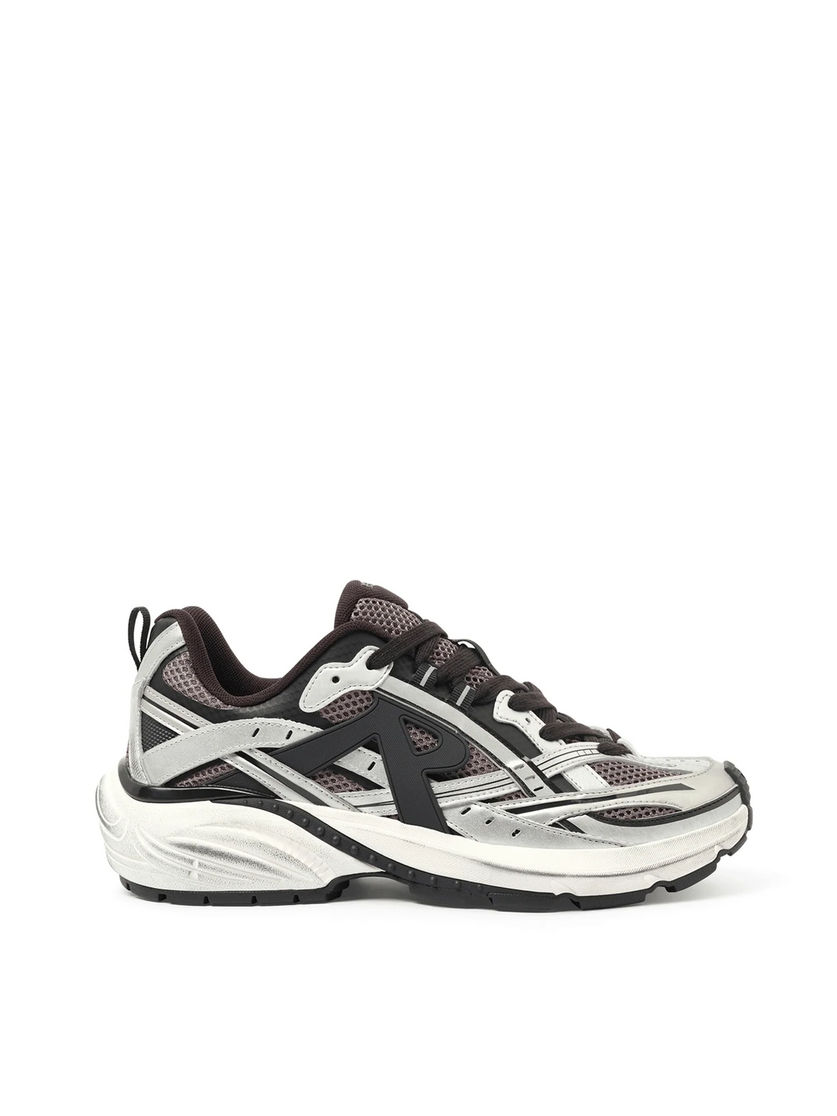 Storm Runners Sneakers in Silver/Black Side View | REPRESENT