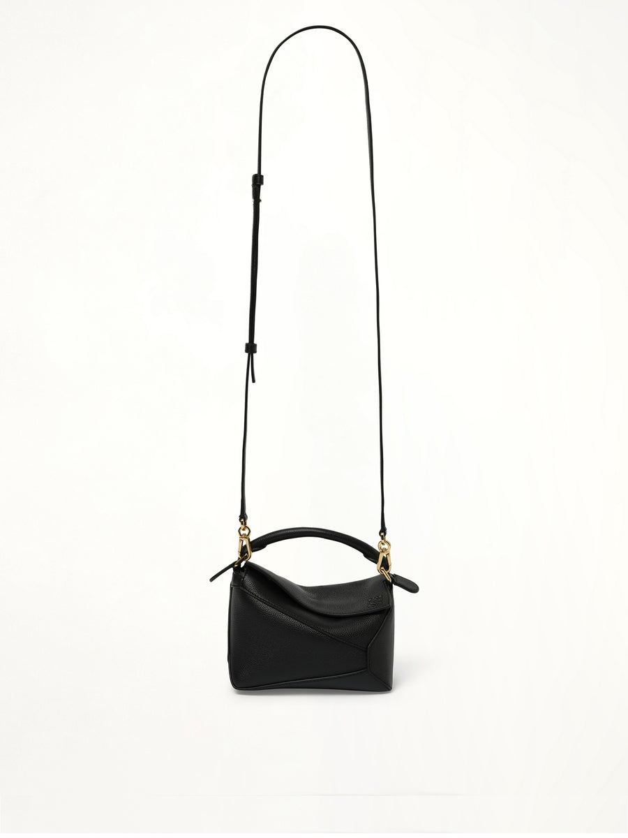 Puzzle Edge Mini Bag in Black