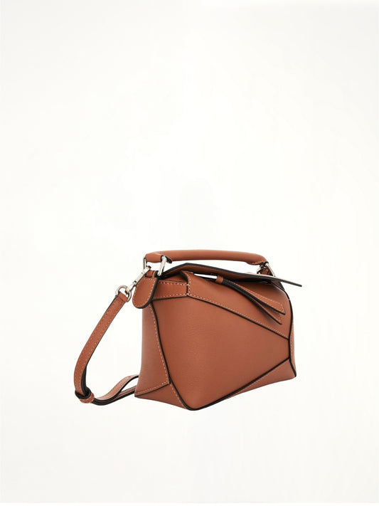 Mini Puzzle Edge Bag in Tan
