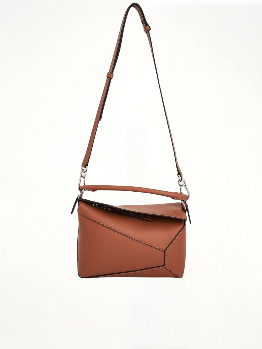 Small Puzzle Edge Bag in Tan