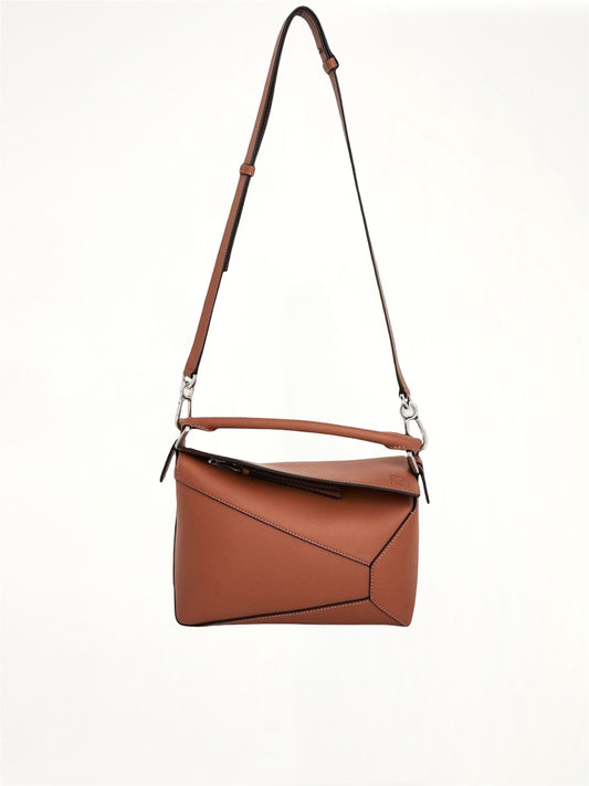 Small Puzzle Edge Bag in Tan