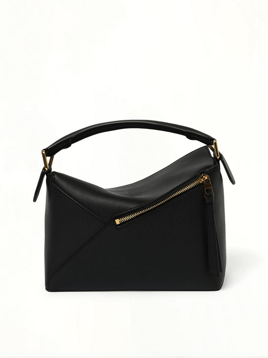 Puzzle Edge Small Bag in Black