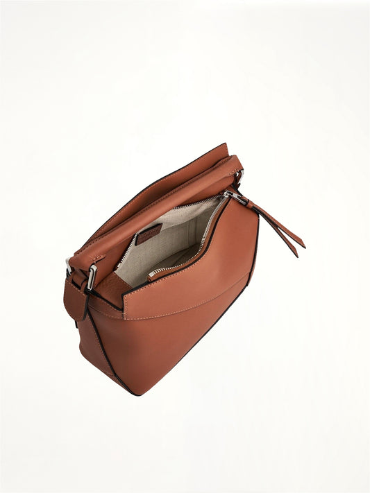 Small Puzzle Edge Bag in Tan