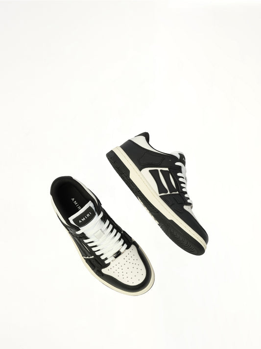 Skeleton Top Low Sneaker in Black/White