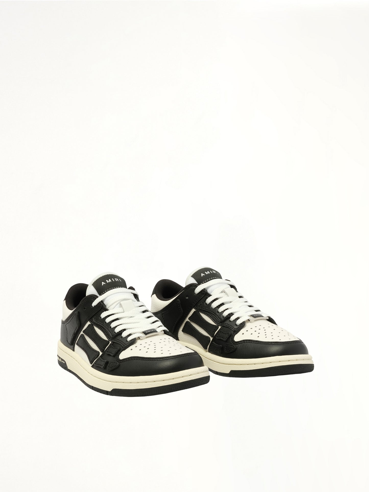 Skeleton Top Low Sneaker in Black/White