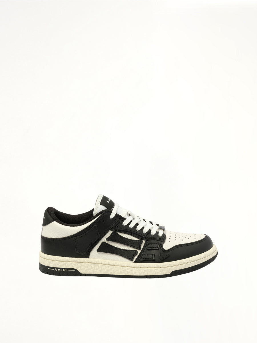 Skeleton Top Low Sneaker in Black/White Side View | AMIRI