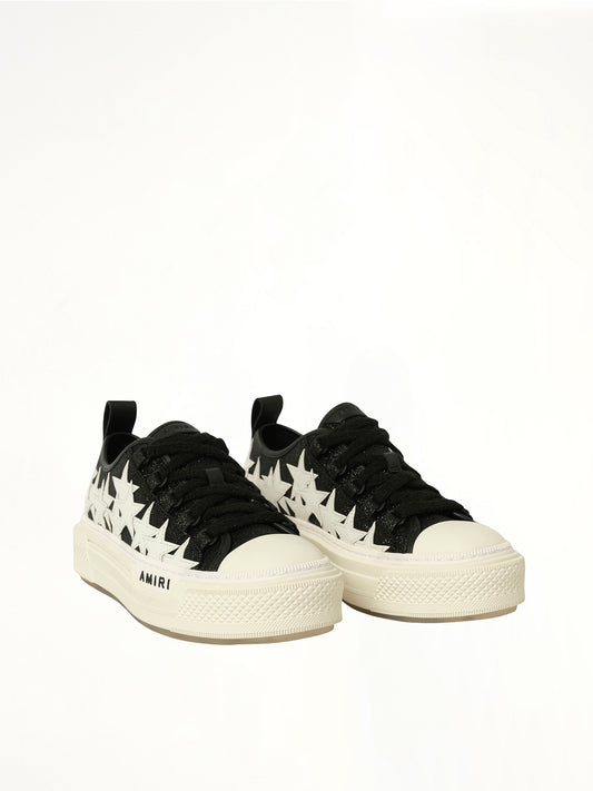 Glitter Stars Court Low Sneaker in Black