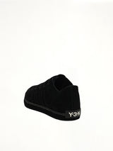 Y-3 X NBHD Nizzastar Lo Sneaker in Black/Off White Back View | Y-3
