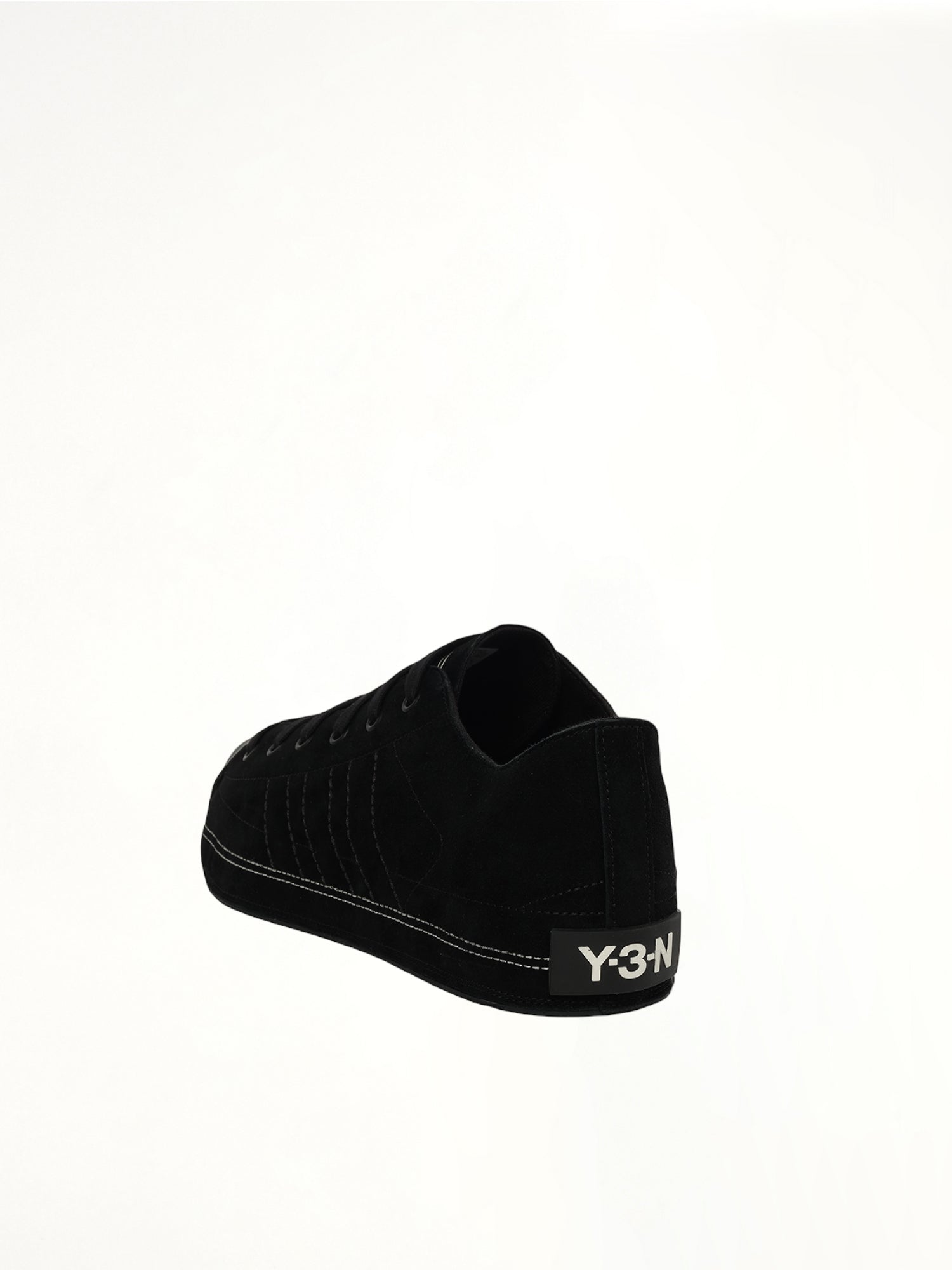 Y-3 X NBHD Nizzastar Lo Sneaker in Black/Off White Back View | Y-3