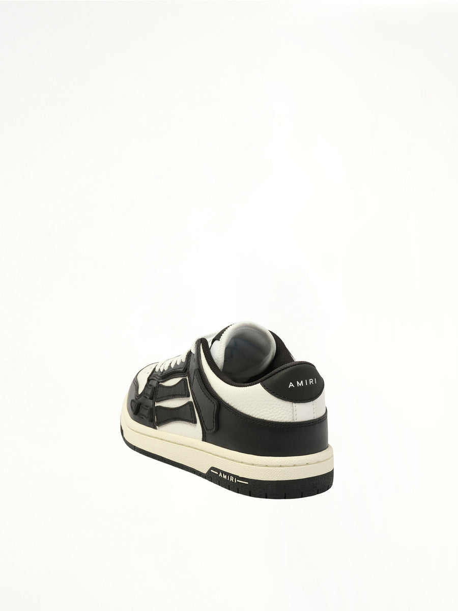 Skeleton Top Low Sneaker in Black/White Back View | AMIRI
