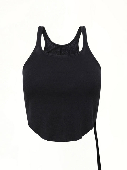 Basic Cropped Tank in Black