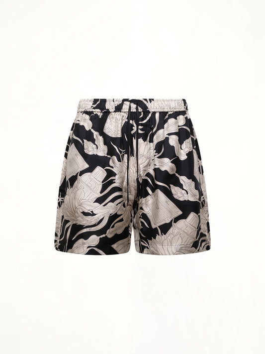 Floral Short in Black