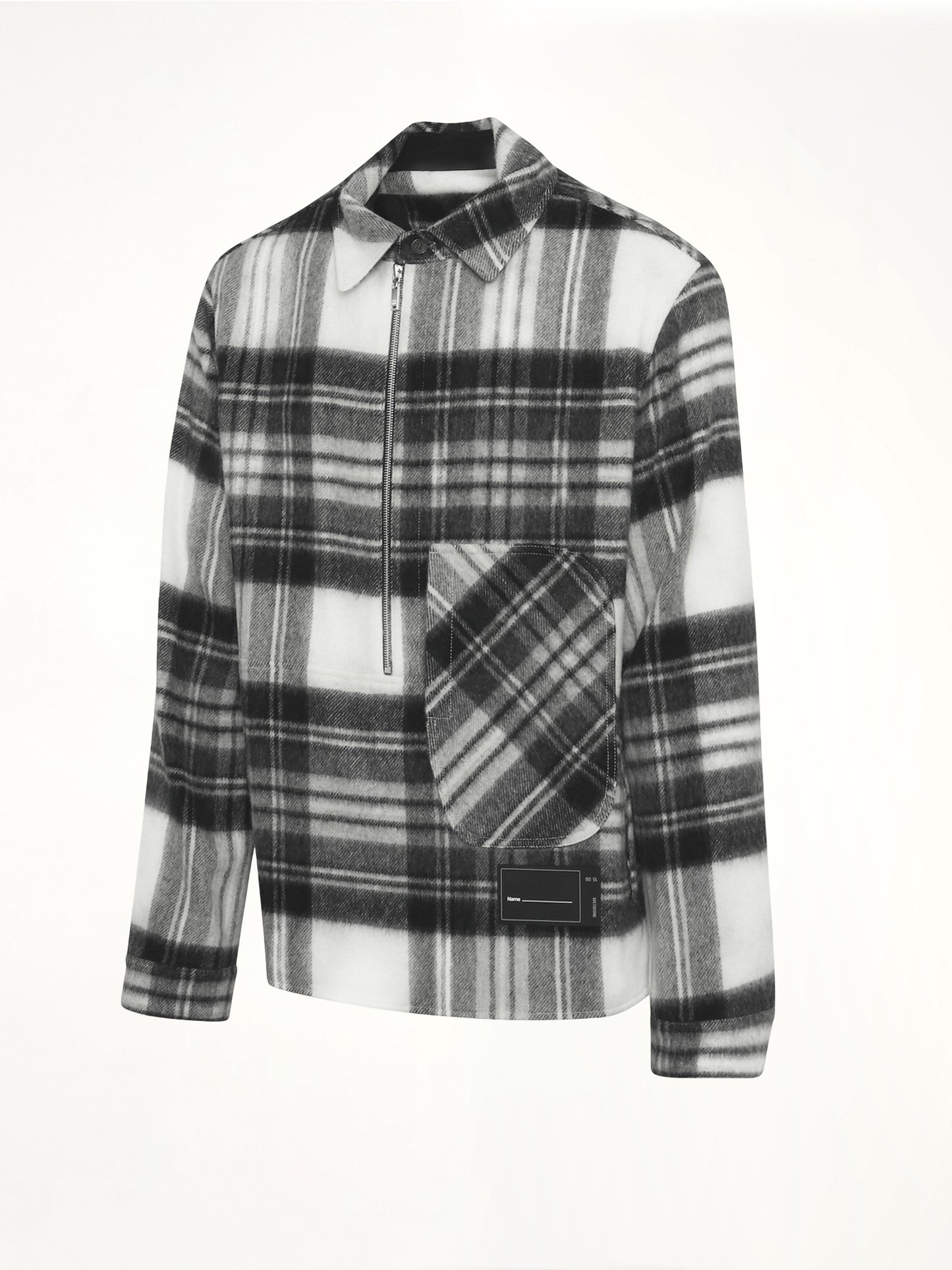 Check Anorak Wool Shirt in Grey