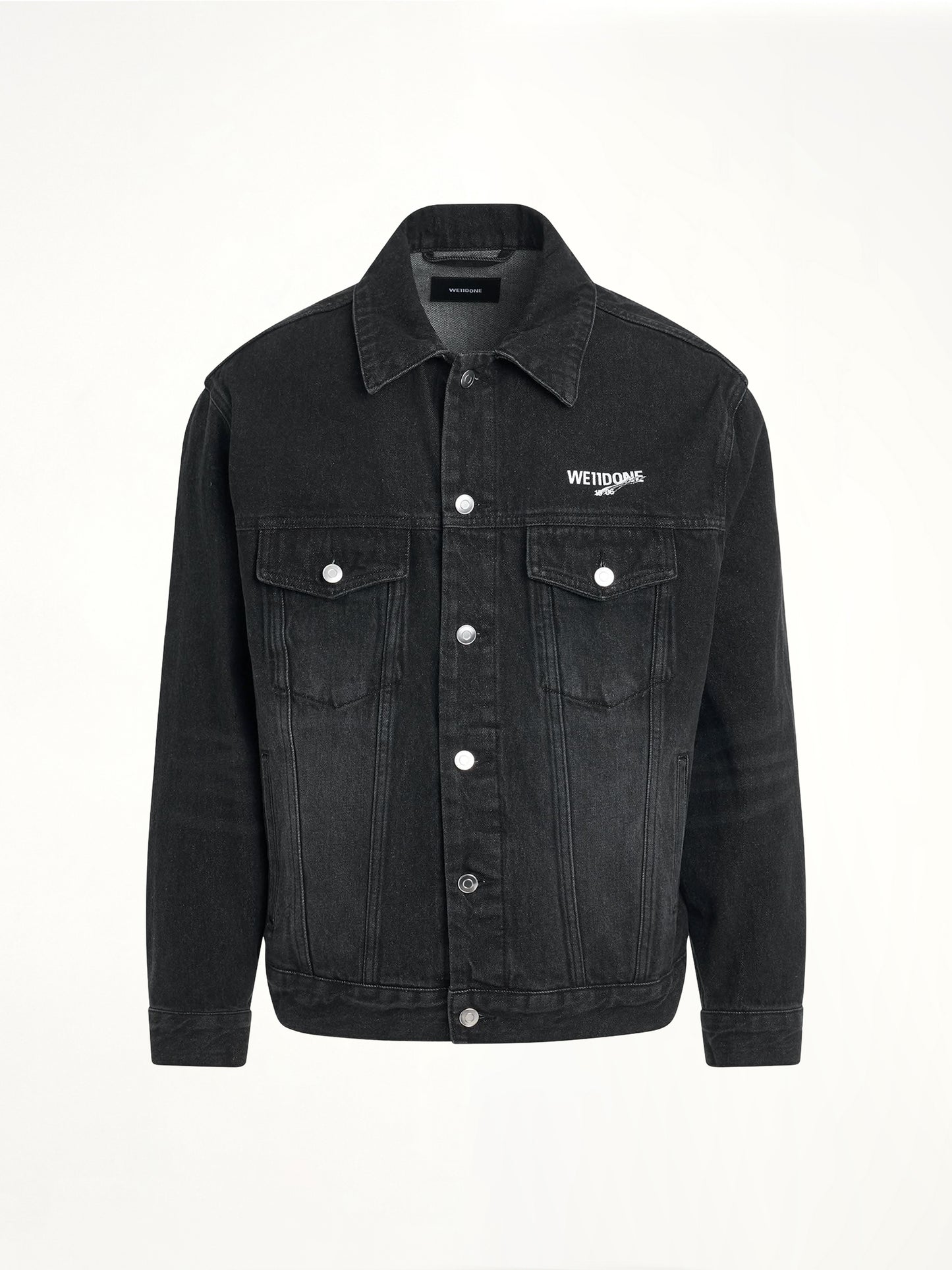 1506 Logo Loose-Fit Denim Trucker Jacket in Black