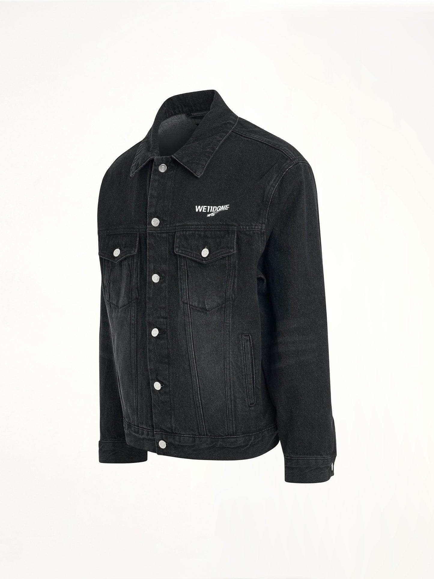 1506 Logo Loose-Fit Denim Trucker Jacket in Black
