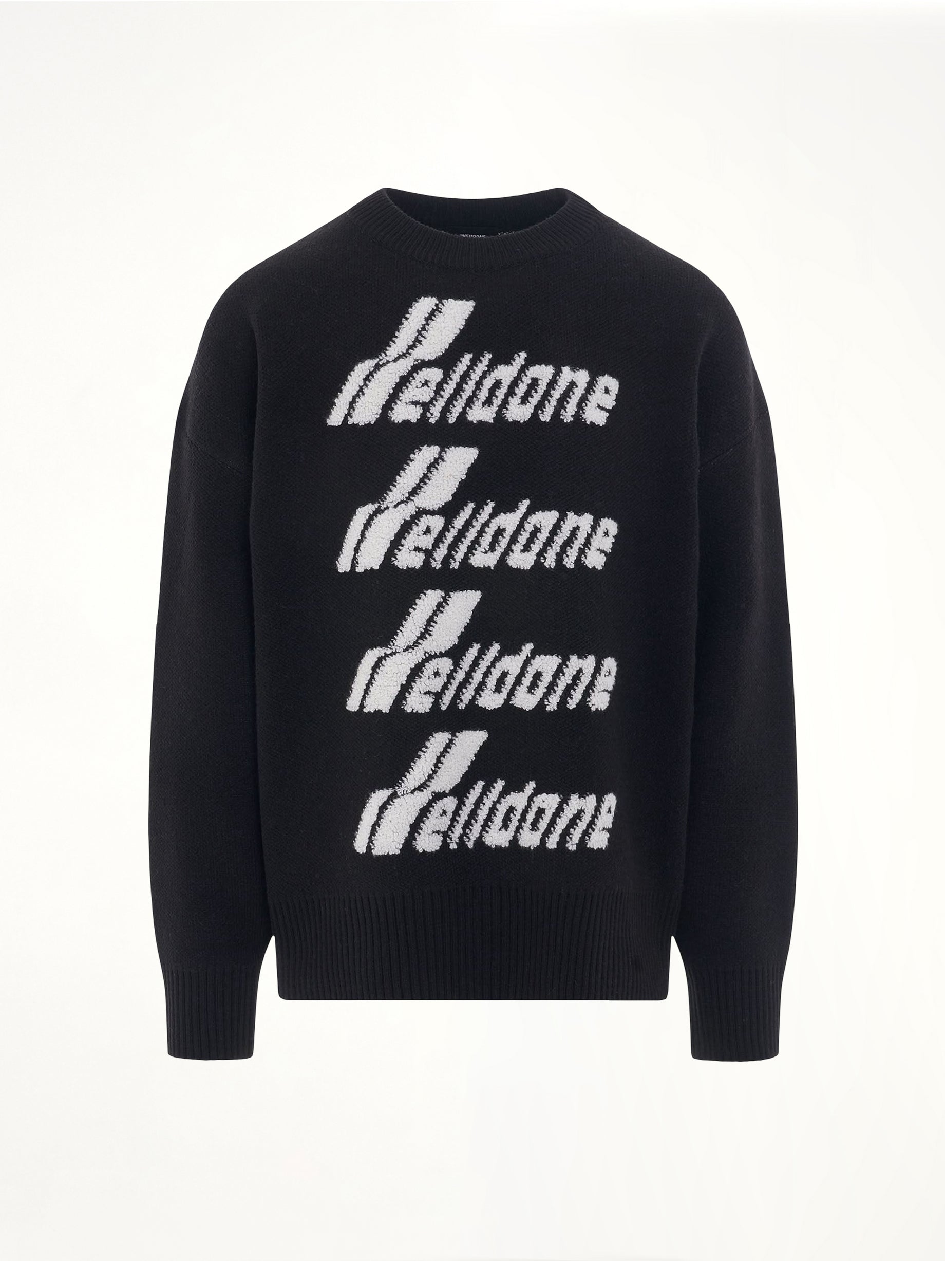 Logo Pile Knit Sweater in Black