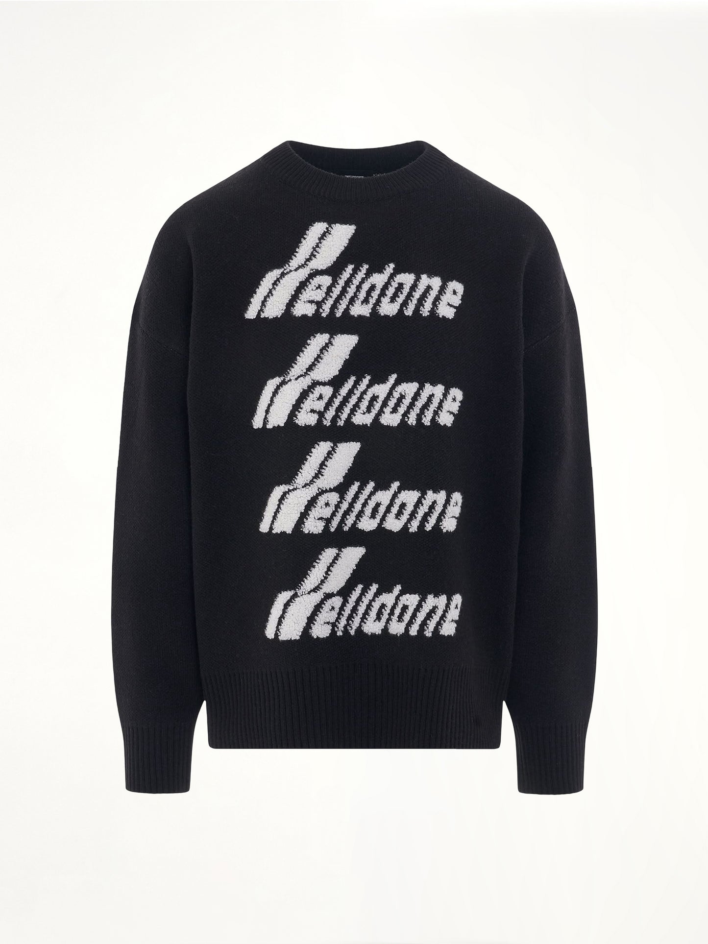 Logo Pile Knit Sweater in Black