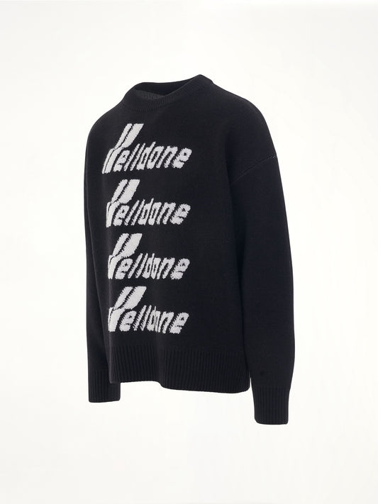 Logo Pile Knit Sweater in Black