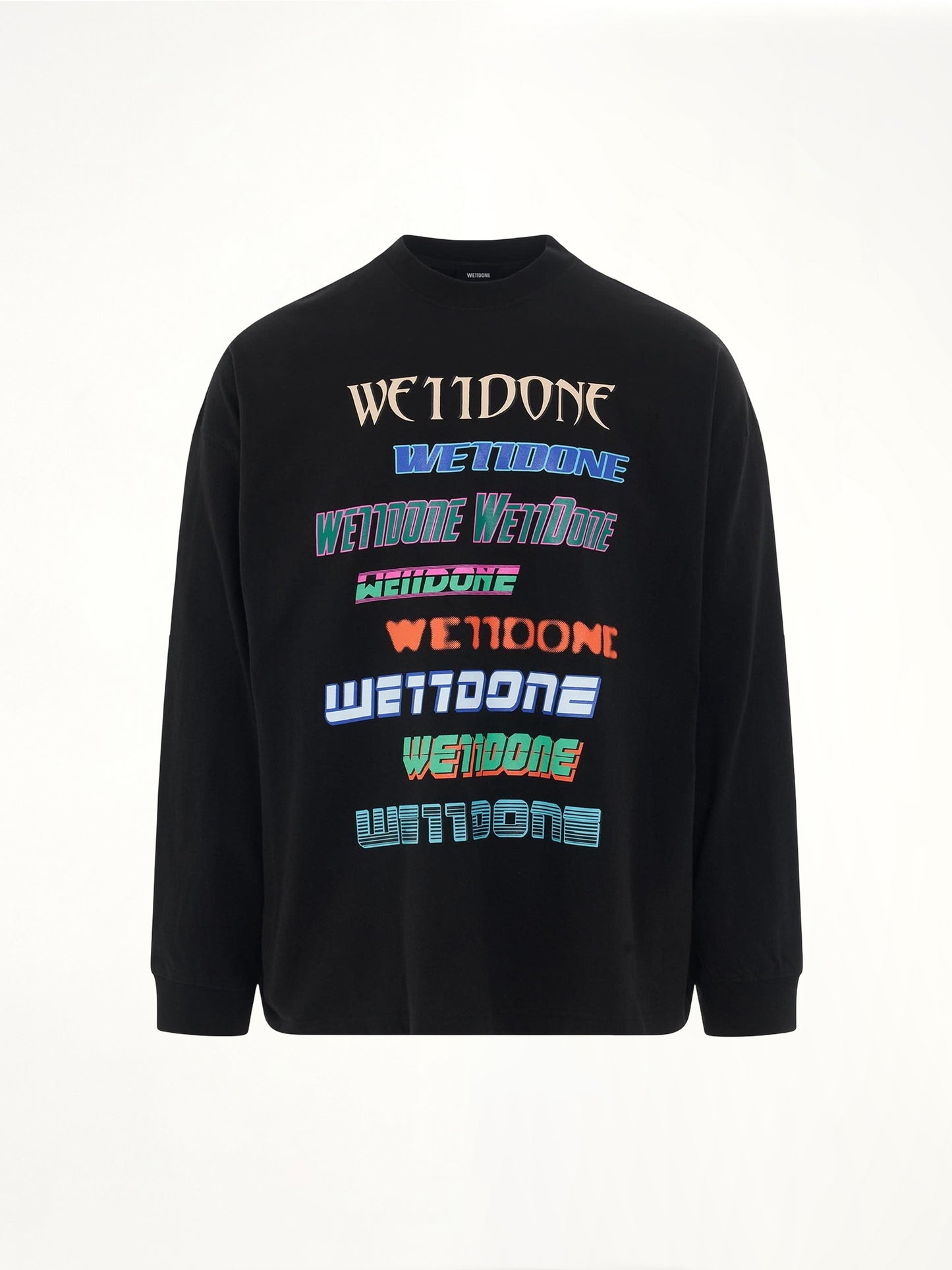 Multi Logo Long Sleeve T-Shirt in Black