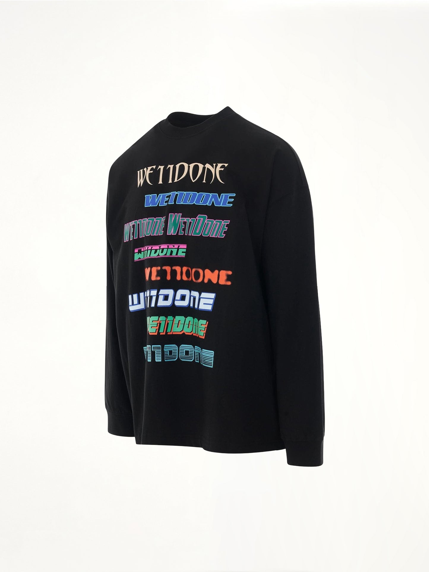 Multi Logo Long Sleeve T-Shirt in Black