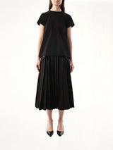 Cotton Poplin x Jersey T-Shirt in Black