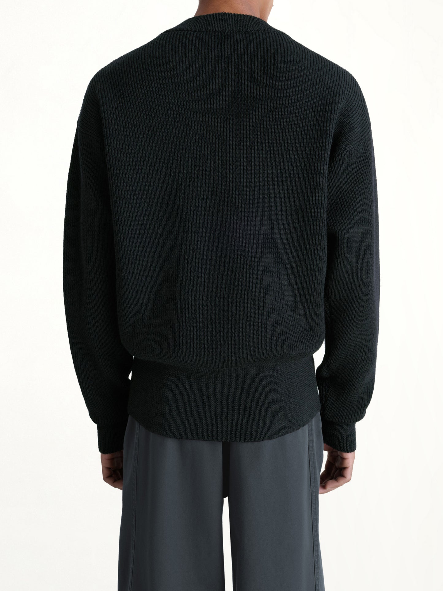 Boxy Round Neck Sweater in Black