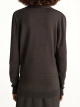 Twisted Cardigan With Scarf in Dark Cacao