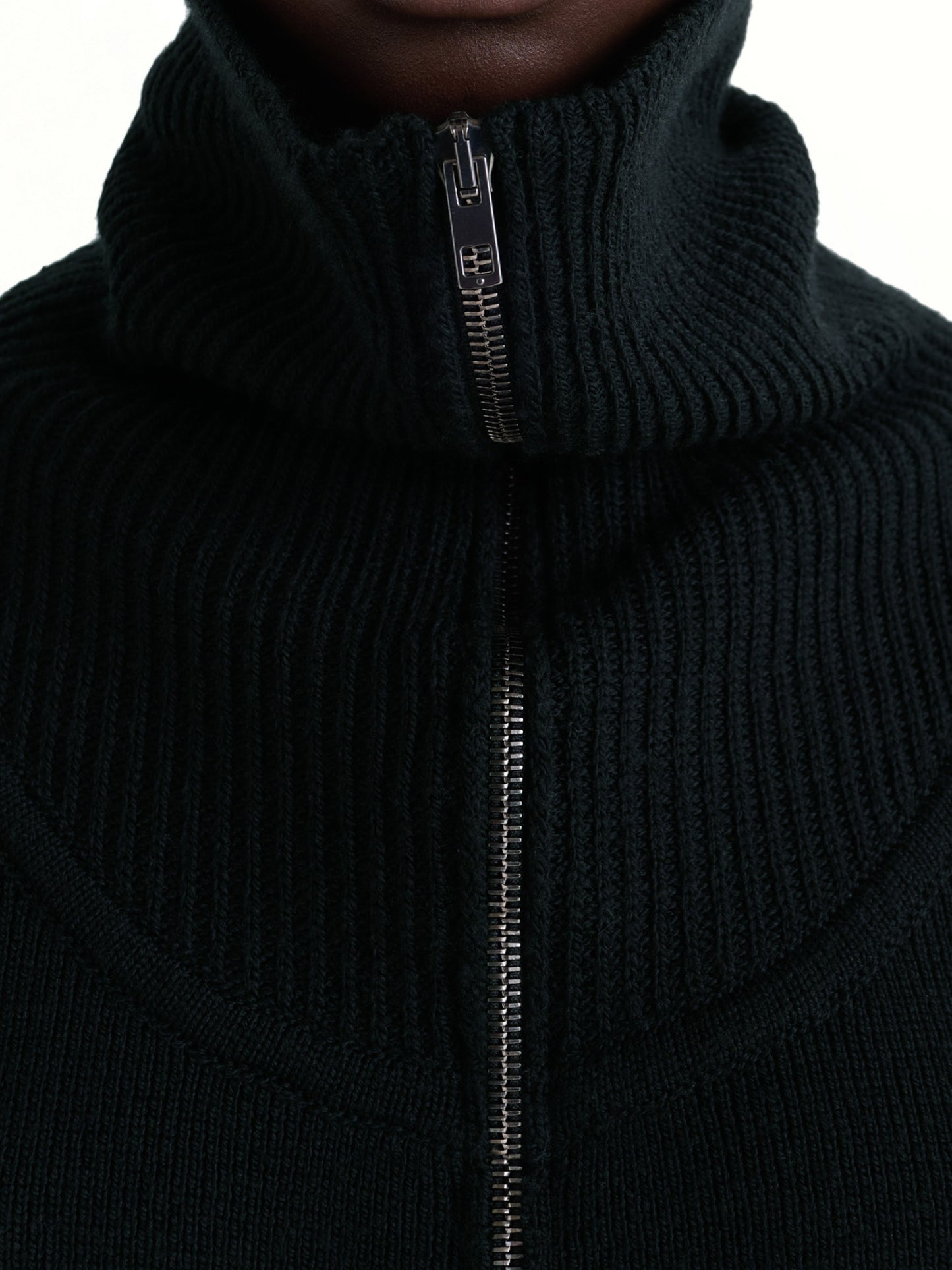 Zipped Sweater in Black