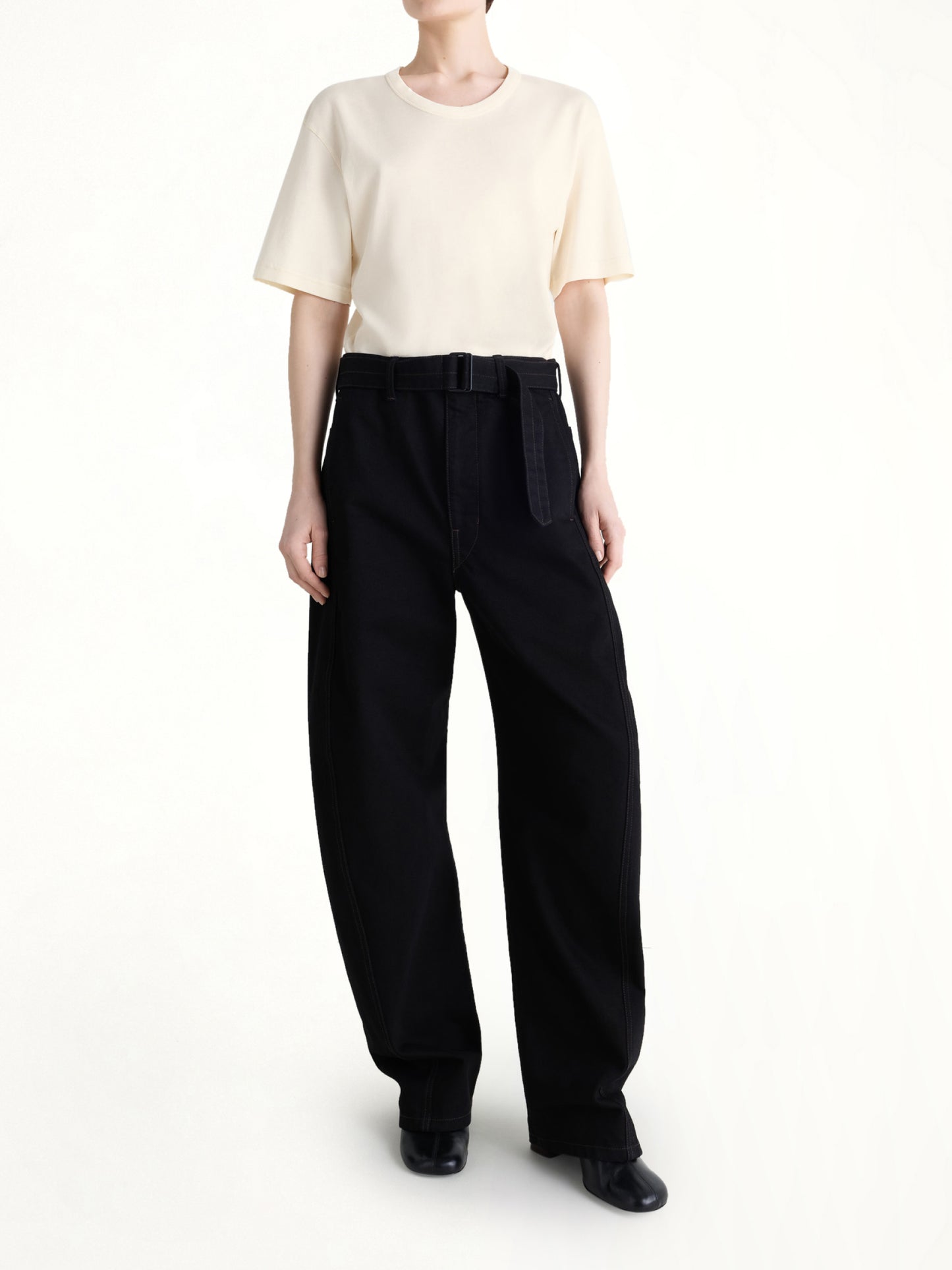 Rib SS T-Shirt in Light Cream