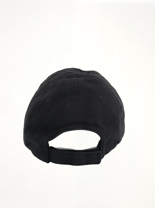 Front Piercing Cap in Washed Black/White