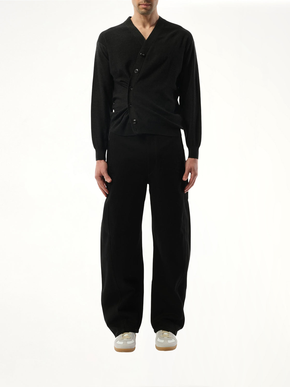 Relaxed Twist Cardigan in Anthracite
