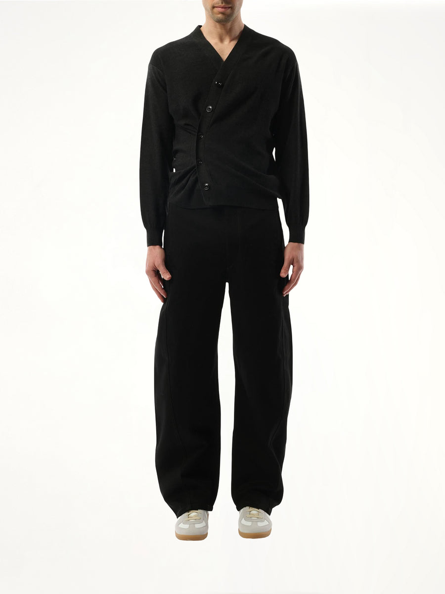 Relaxed Twist Cardigan in Anthracite