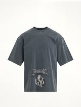 Vintage Horror Print T-Shirt in Navy