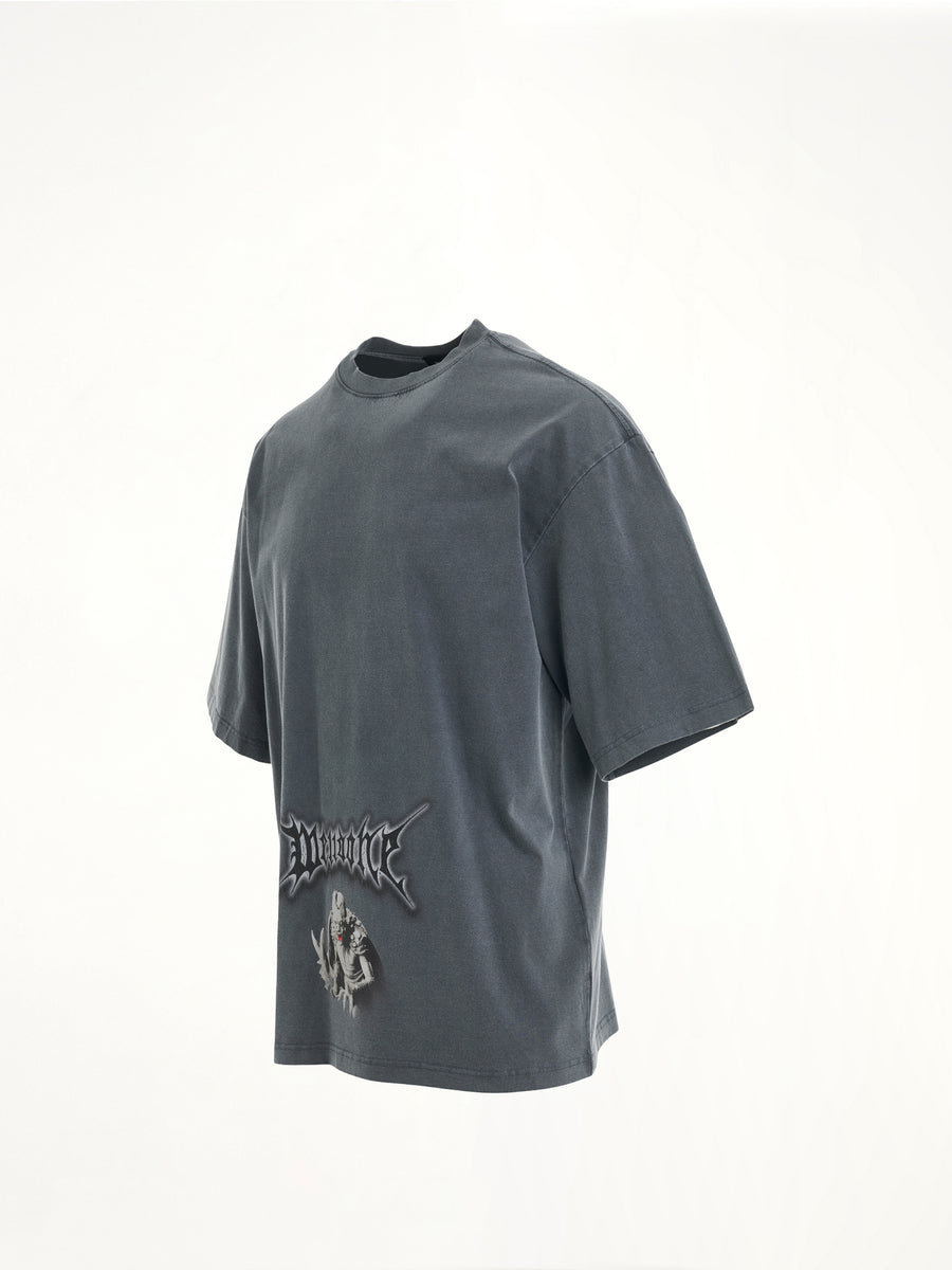 Vintage Horror Print T-Shirt in Navy