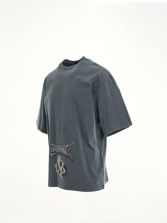 Vintage Horror Print T-Shirt in Navy