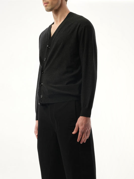 Relaxed Twist Cardigan in Anthracite