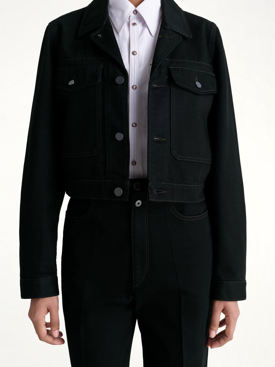 Cropped Blouson in Black