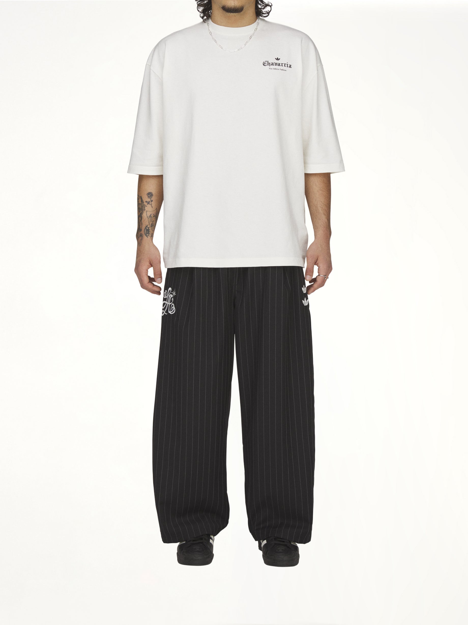 WILLY CHAVARRIA Adidas x WC Logo SS T-Shirt in Off White Model View from MARAIS