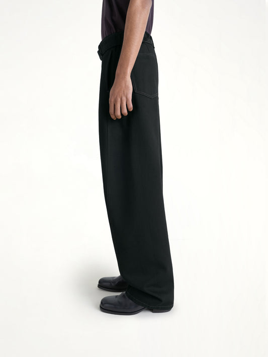Twisted Belted Pants in Black