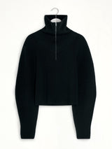 Zipped Sweater in Black