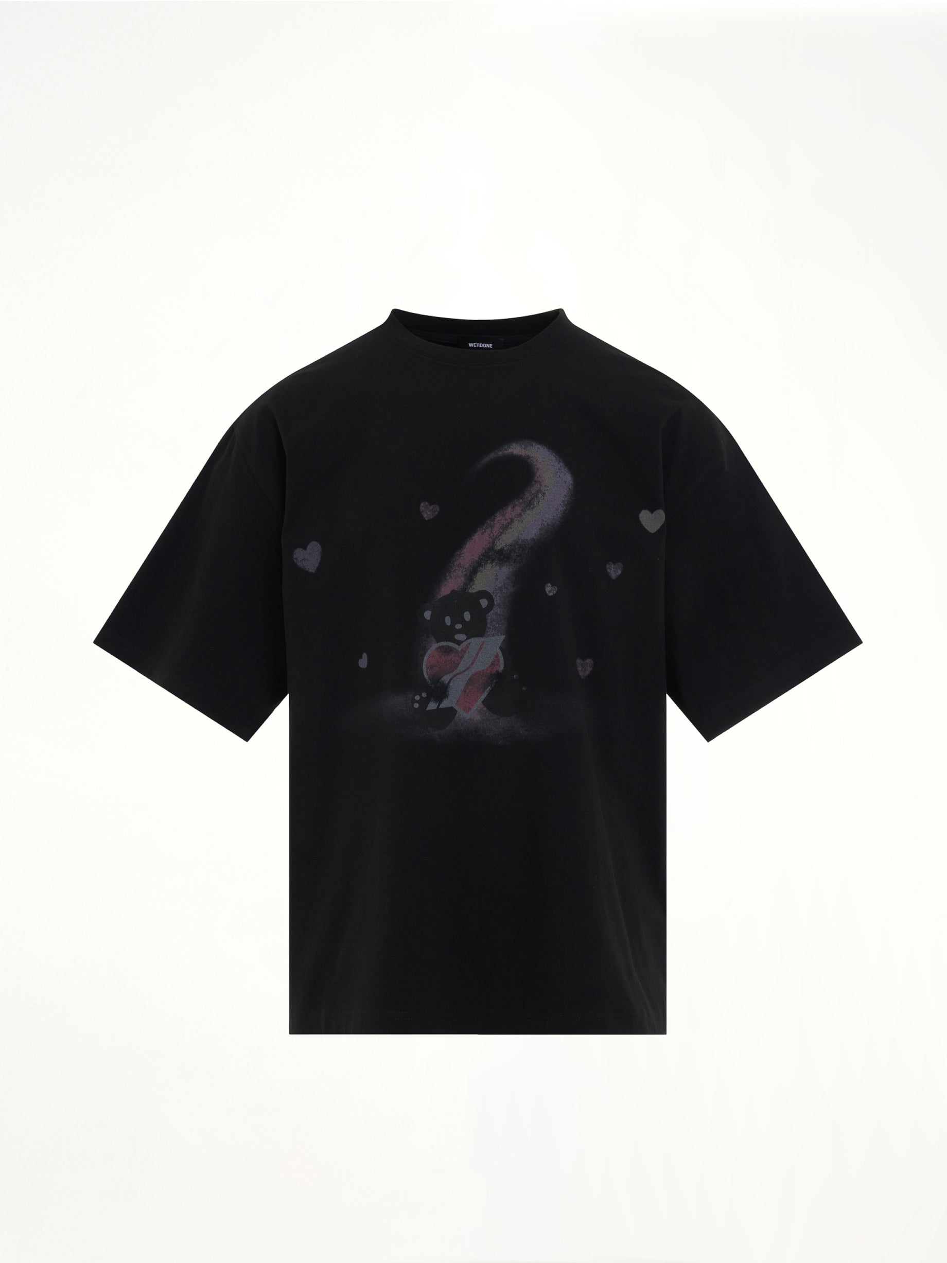Teddy Bear Print T-Shirt in Black