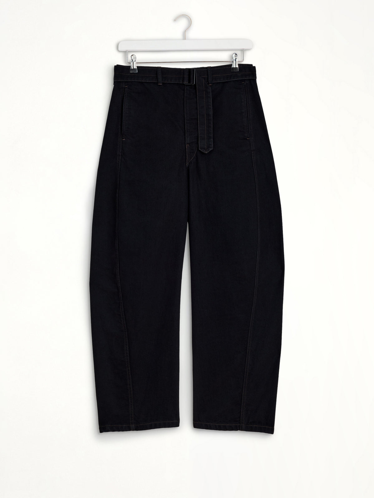 Twisted Belted Pants In Black
