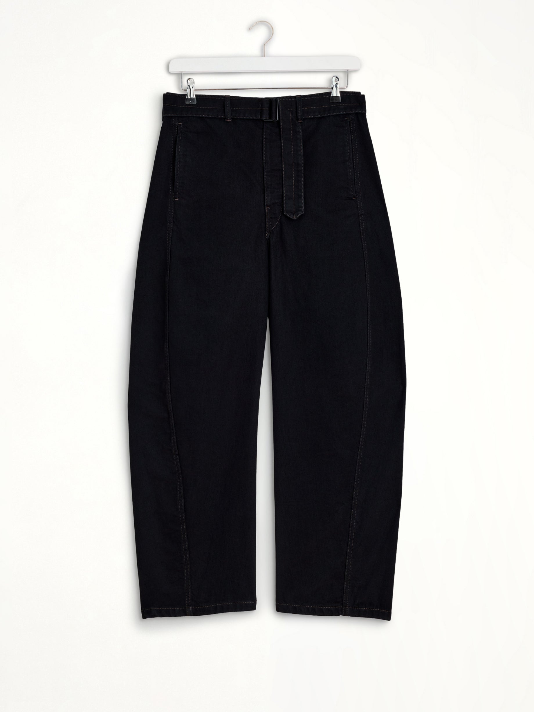 Twisted Belted Pants In Black