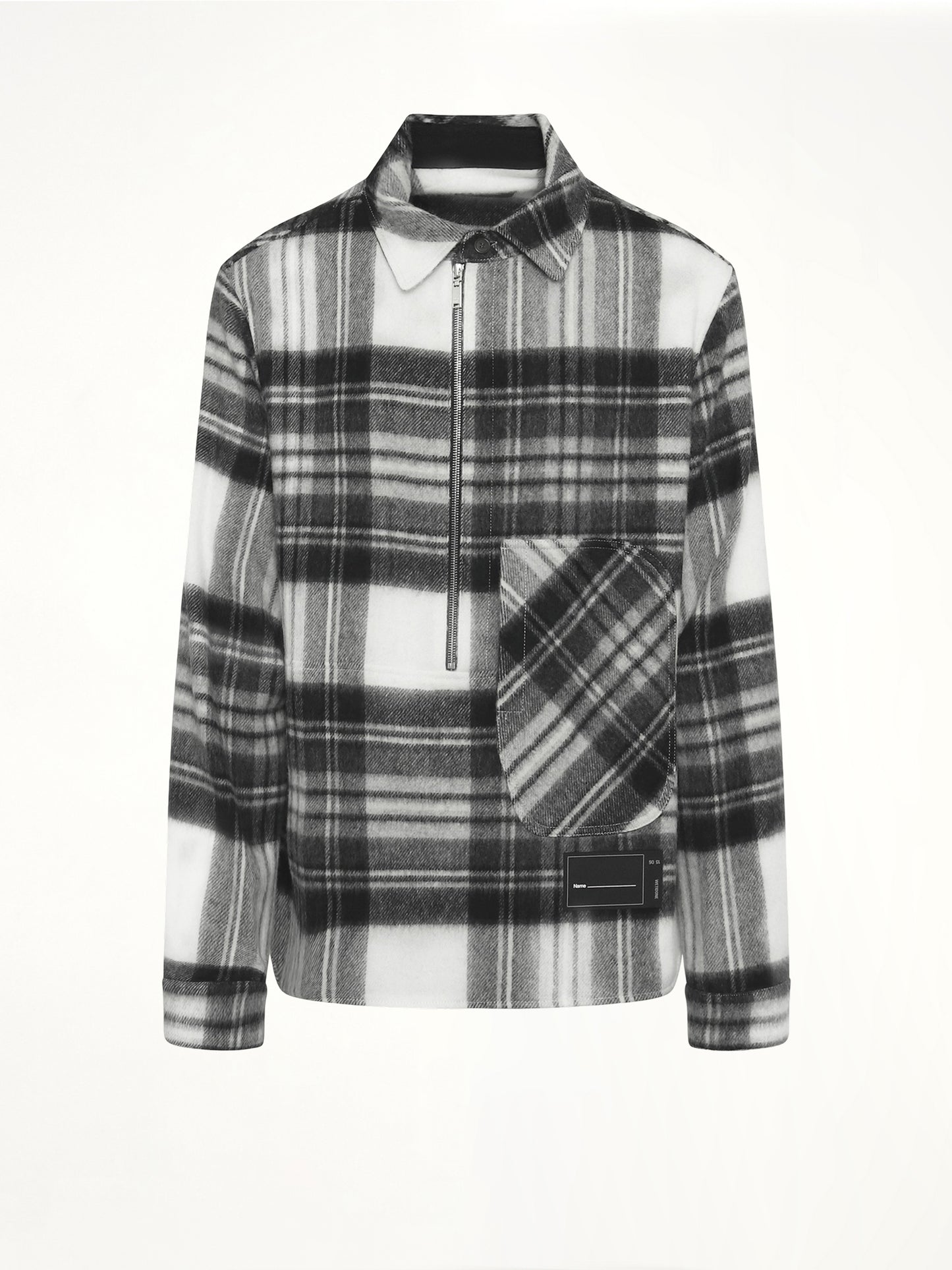 Check Anorak Wool Shirt in Grey