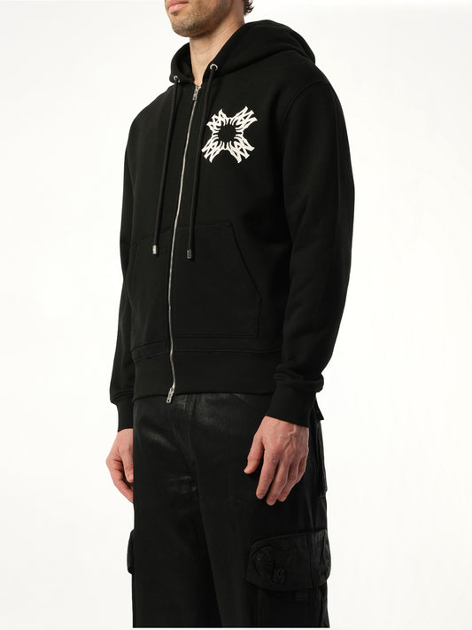 MA Quad Zip Up Hoodie in Black