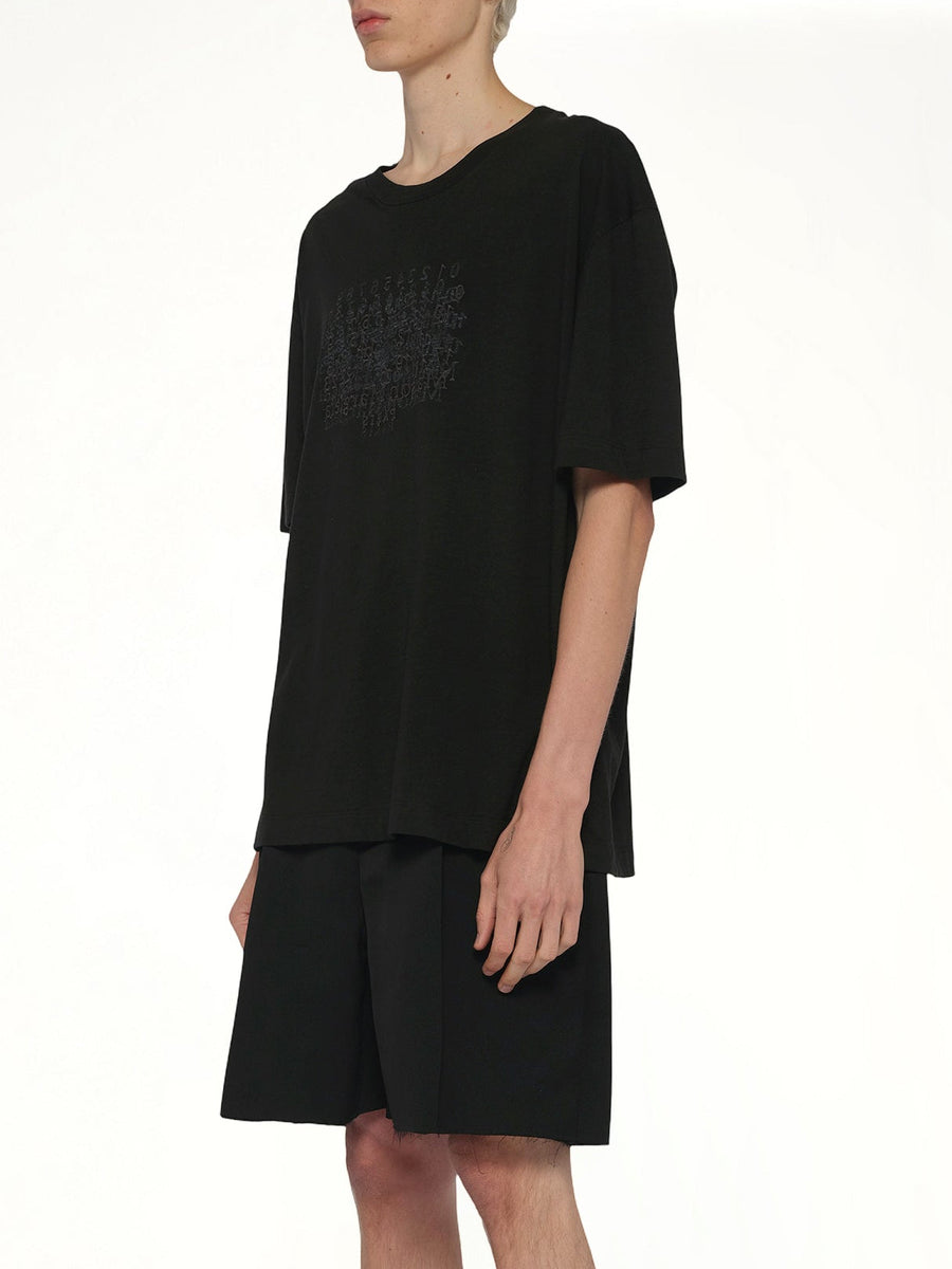 Slubby Logo T-Shirt in Washed Black