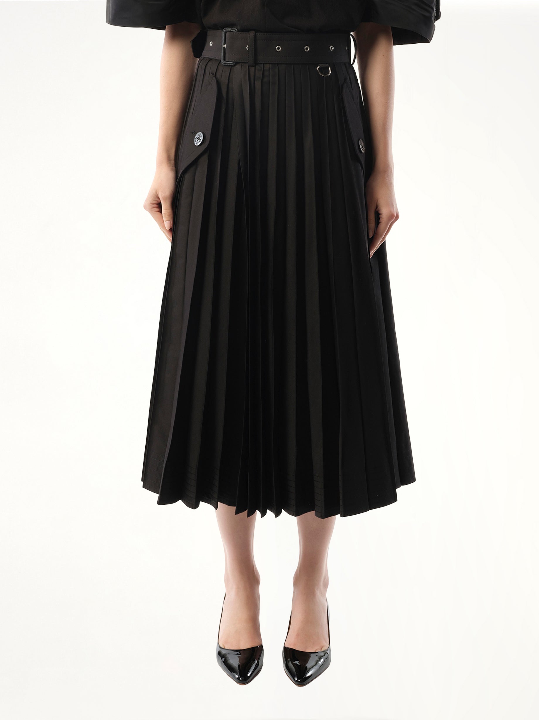 Cotton Skirt in Black