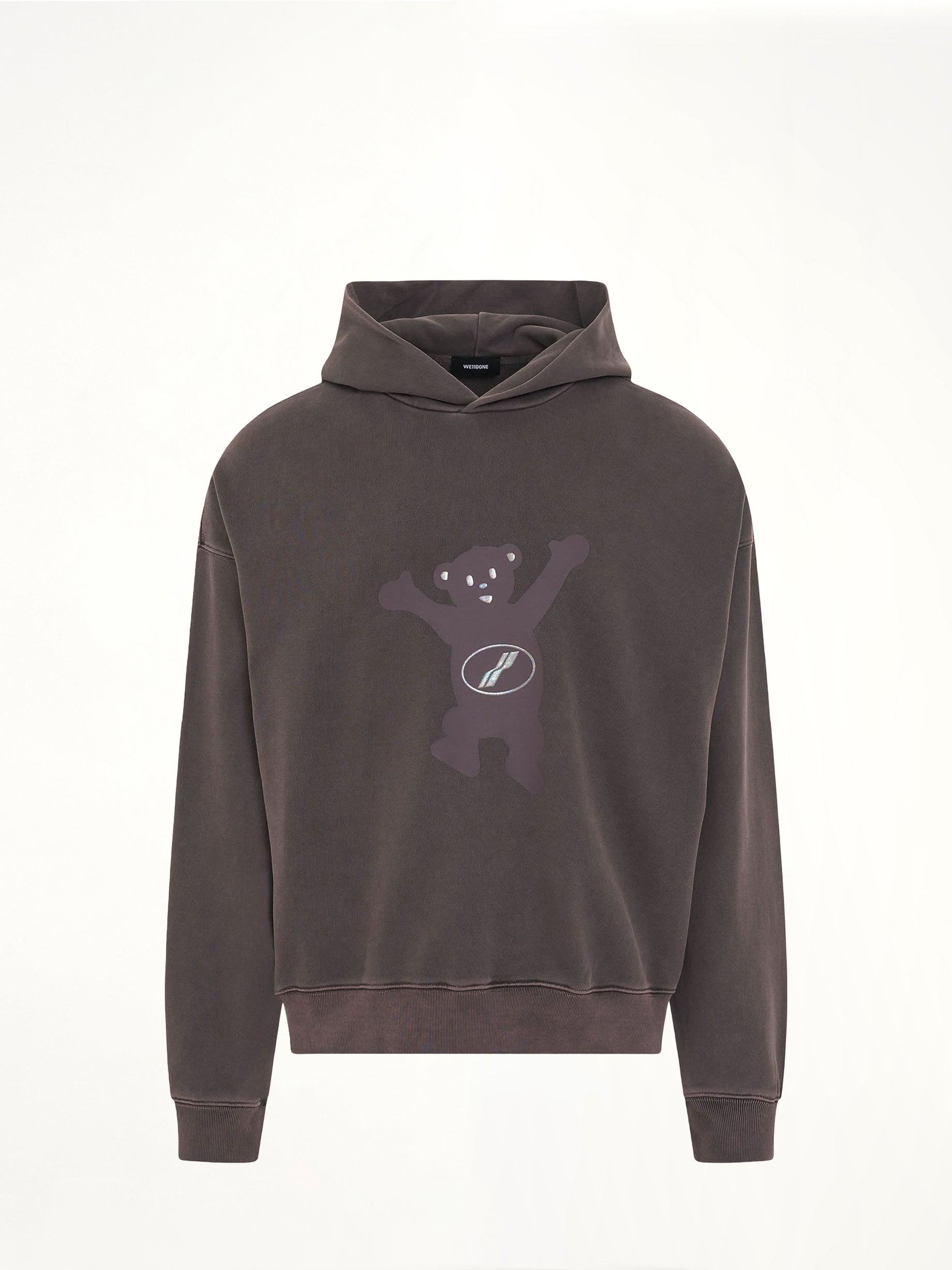 New Teddy Logo Pigment Hoodie in Charcoal