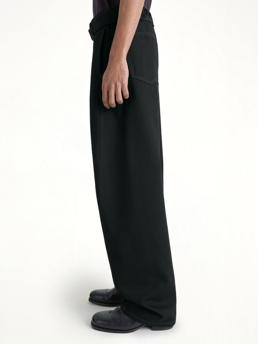 Twisted Belted Pants In Black