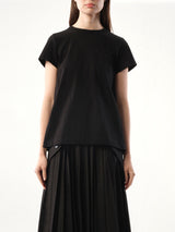 Cotton Poplin x Jersey T-Shirt in Black